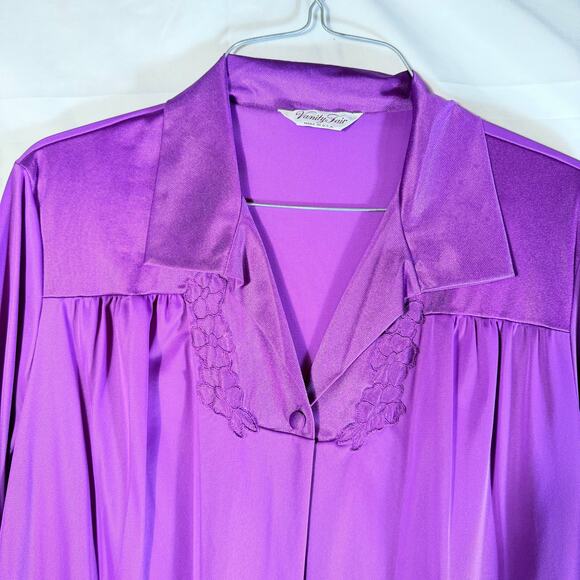 Vintage Lot Vanity Fair Purple/Teal Nightgown Robe Size S/M USA 1970s Loungewear - Picture 6 of 9